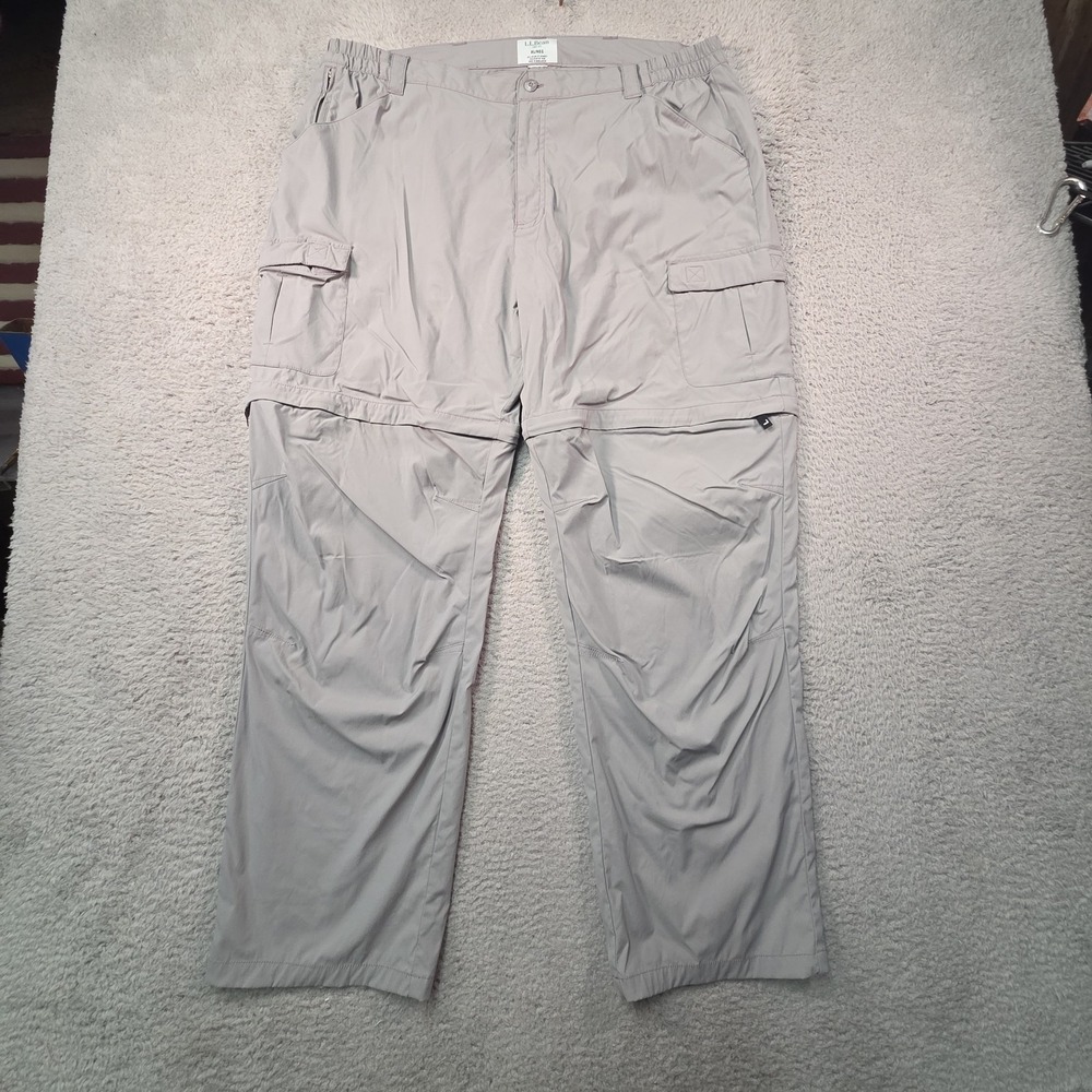 LL Bean Pants Mens XL Convertible Hiking Regular Gray Cargo Zip off Gorpcore